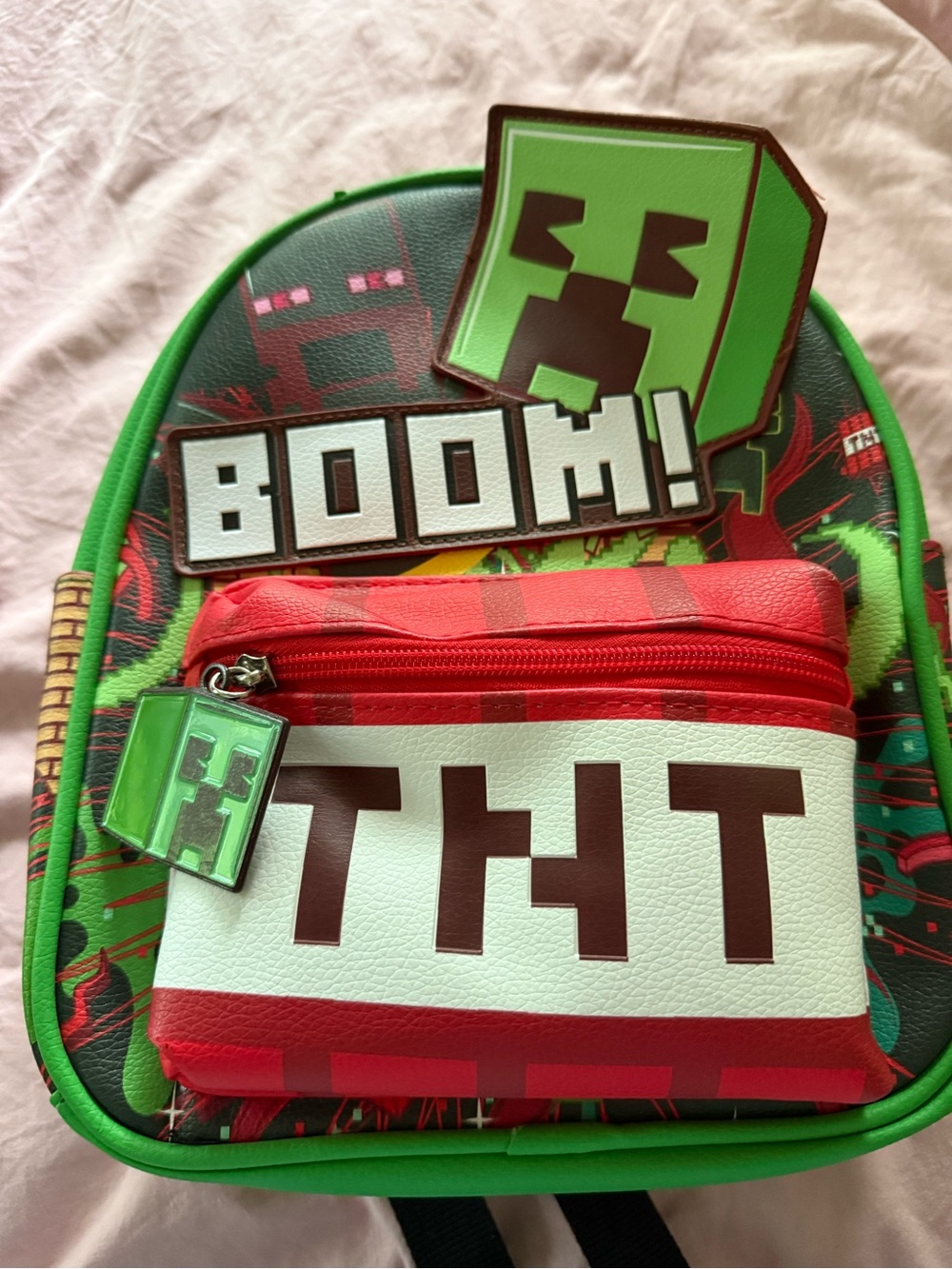 Minecraft BOOM TNT Backpack with Creeper Graphic